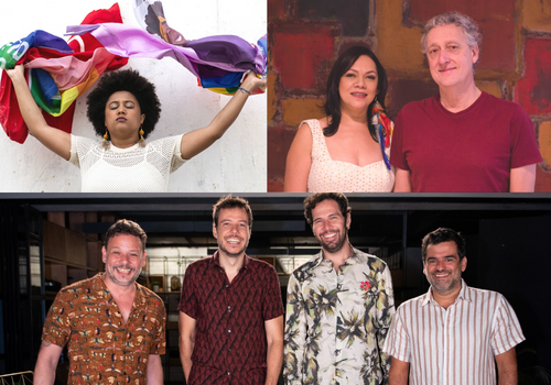 Marina Iris; Patrícia Bastos e Dante Ozzetti; e o quarteto Desengaiola (Divulgação – Edição: CCOM Funarte)