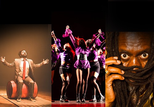 Edição CCOM Funarte – 1. Espetáculo “Eu, Romeu – Protagonismo Suburbano”, da Adorável Companhia, no Teatro de Arena Eugênio Kusnet – Sala Augusto Boal, em São Paulo (crédito: Adorável Cia); 2. Cena da última edição do InkigaRio, no Teatro Cacilda Becker, 