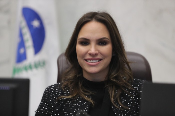 A deputada Maria Victoria explica que o Paraná pode ser o primeiro Estado do país a estabelecer um dia para a realização de ações sobre Doenças Oculares Raras. / Créditos: Orlando Kissner/Alep