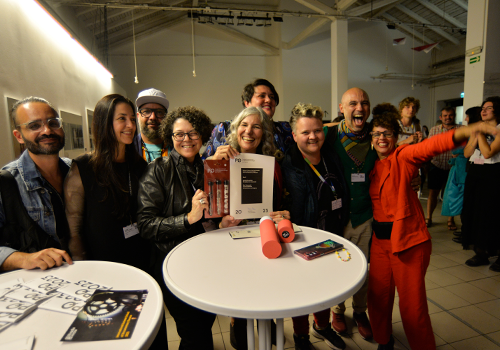 Parte da equipe da exposição 