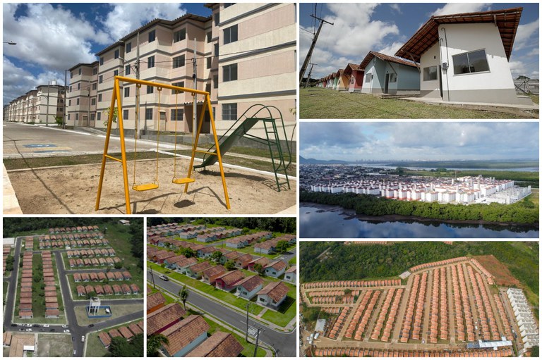 Alguns dos residenciais do Minha Casa, Minha Vida entregues país afora. Fotos: Min. Cidades