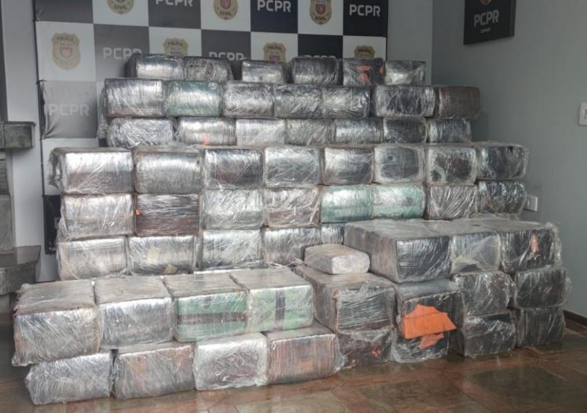 Em Ubiratã, polícia apreende grande quantidade de maconha, em caminhão carregado com eletrodomésticos