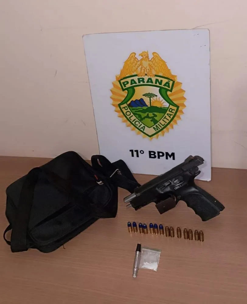 Polícia prende dois homens com cocaína, arma e munições, em Campo Mourão