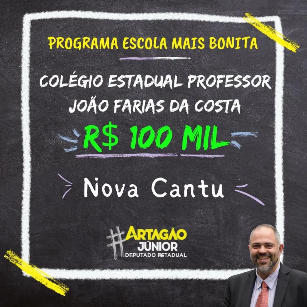 Em Nova Cantu; Colégio estadual é contemplado com R$ 100 mil