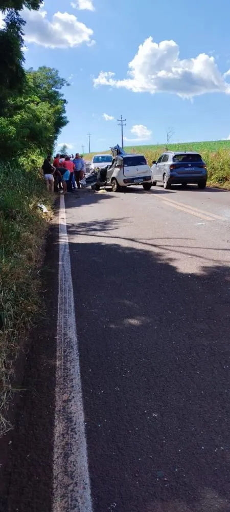Em Campina da Lagoa; Idoso morre após gravíssimo acidente entre carro e trator