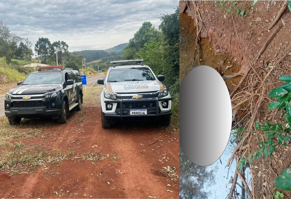 Em Pitanga; Corpo é encontrado em riacho e dois homens confessam o crime