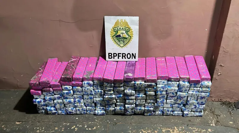 Em Ubiratã; BPFRON apreende 117,5 quilos de maconha com casal paraguaio