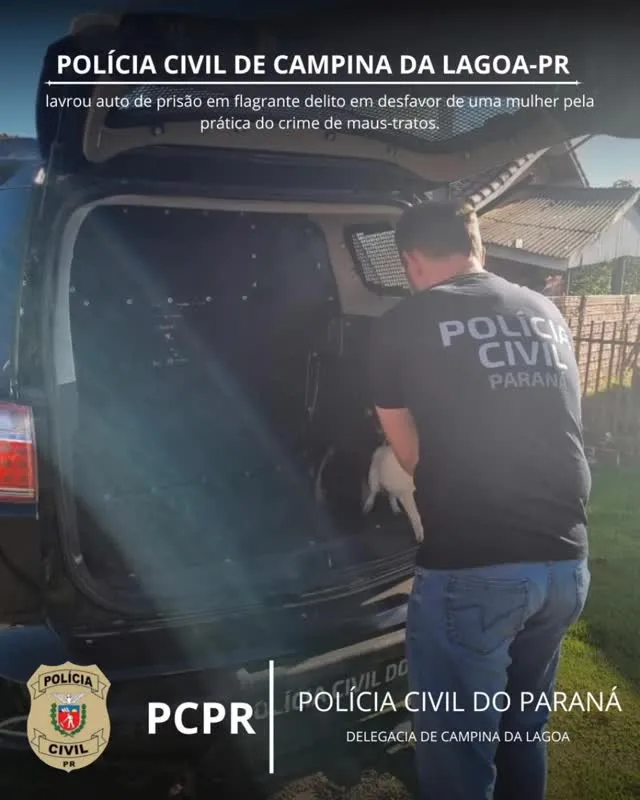 Em Campina da Lagoa; Polícia prende mulher por maus-tratos a cães que eram impedidos de receber ajuda de vizinhos