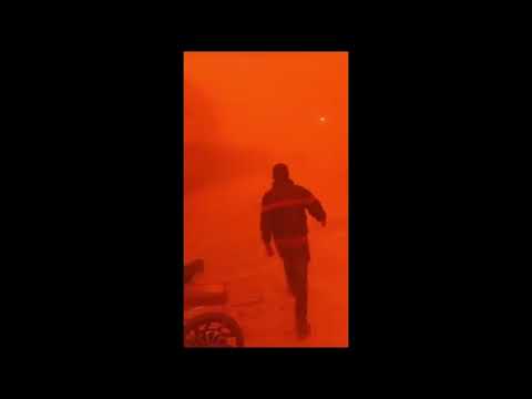 Enorme tempestade de areia atingiu a cidade de Azraq, na Jordânia